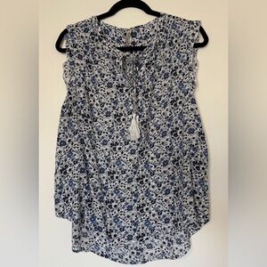 Summer cotton comfy top. Blue white